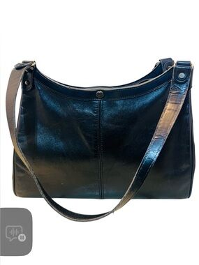 Vintage John Romain Bordeaux Black Leather Shoulder Bag